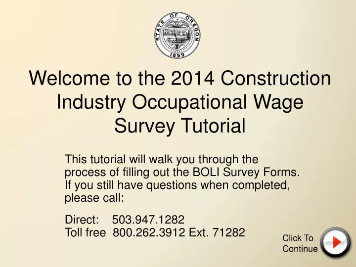 welcome to the 2014 construction industry occupational wage survey tutorial
