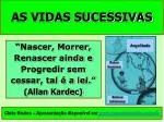 AS VIDAS SUCESSIVAS - slide 1