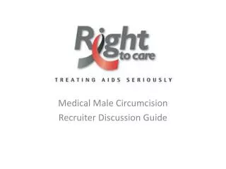 Medical Male Circumcision Recruiter Discussion Guide