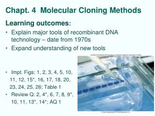 Chapt. 4 Molecular Cloning Methods