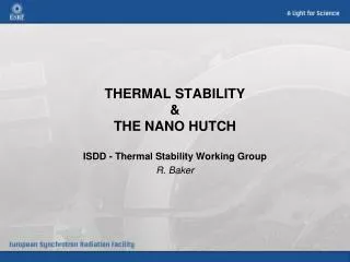 THERMAL STABILITY &amp; THE NANO HUTCH