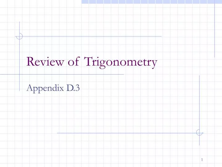 review of trigonometry