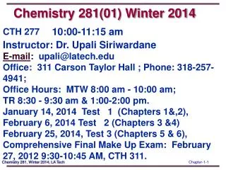 Chemistry 281(01) Winter 2014