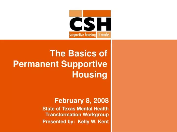 the basics of permanent supportive housing