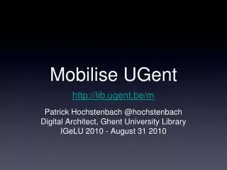 Mobilise UGent