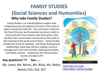 FAMILY STUDIES (Social Sciences and Humanities)
