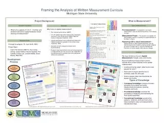 Framing the Analysis of Written M easurement Curricula Michigan State University