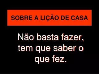sobre a li o de casa
