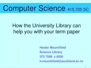 How the University Library can help you with your term paper