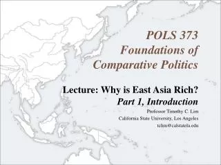 POLS 373 Foundations of Comparative Politics