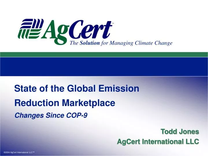 state of the global emission reduction marketplace changes since cop 9