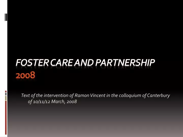 foster care and partnership 2008