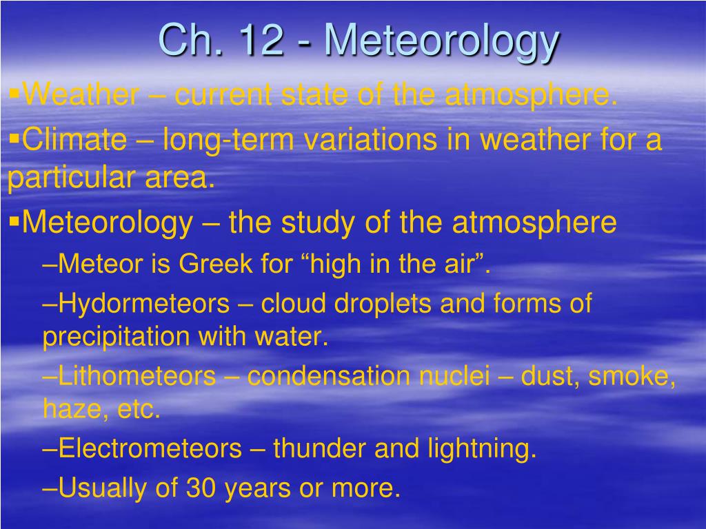 Meteorlogy Math PPT - Ch. 12 - Meteorology PowerPoint Presentation, free download - ID ...