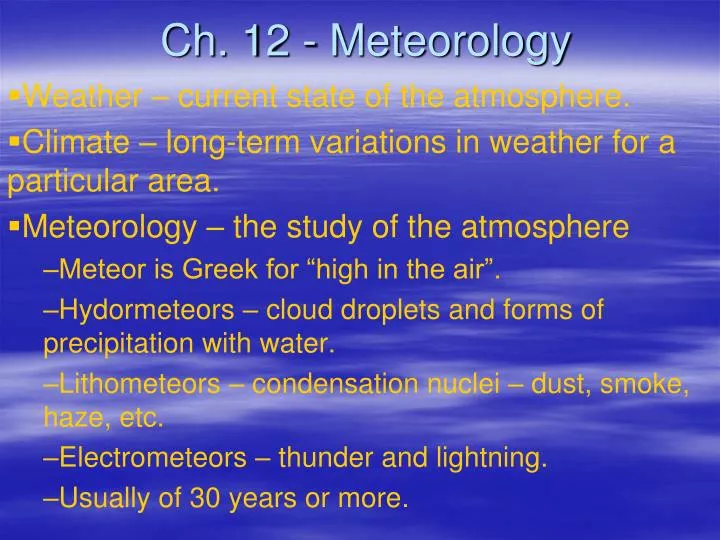 ch 12 meteorology
