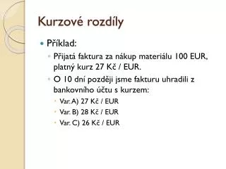 kurzov rozd ly