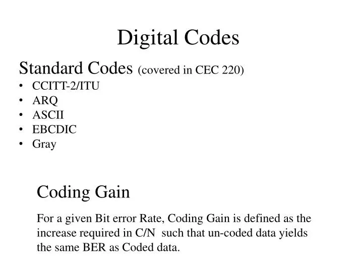 digital codes