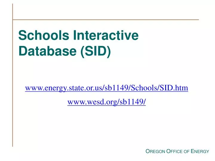 schools interactive database sid