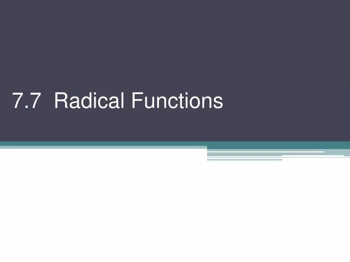 7 7 radical functions