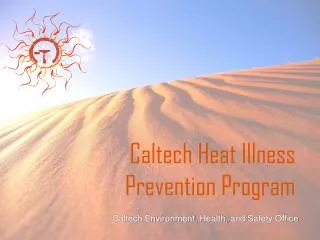 Caltech Heat Illness Prevention Program
