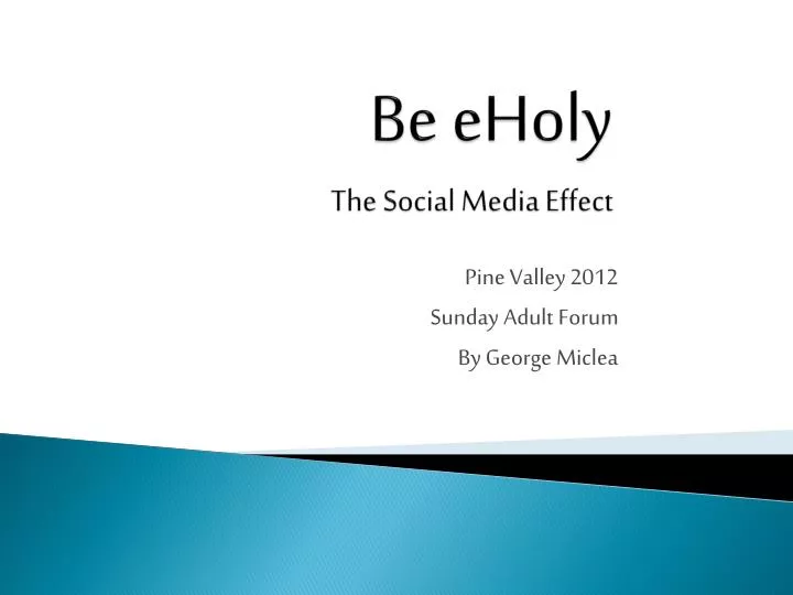 be eholy the social media effect