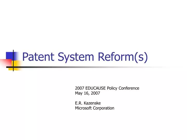 patent system reform s