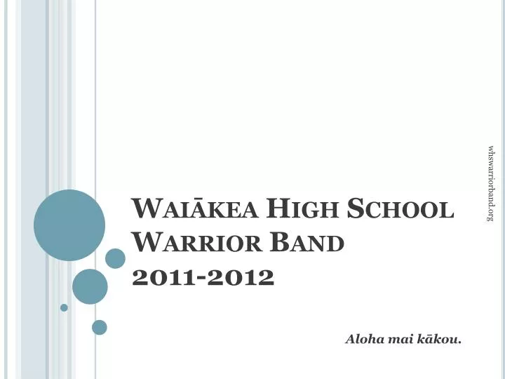 wai kea high school warrior band 2011 2012