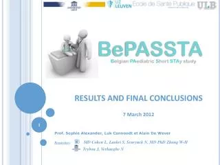 RESULTS AND FINAL CONCLUSIONS 7 March 2012