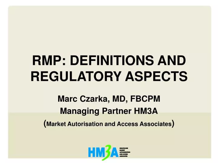rmp definitions and regulatory aspects