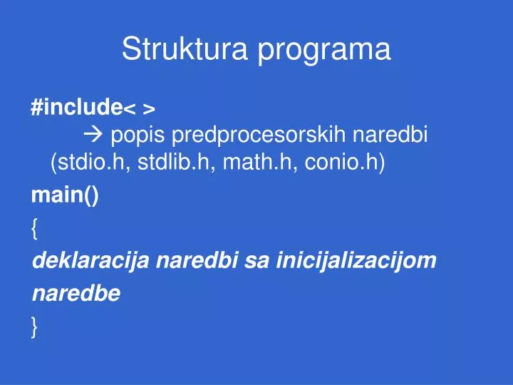 struktura programa