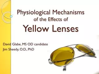 Physiological Mechanisms of the Effects of Yellow Lenses