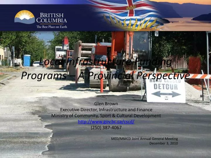 local infrastructure funding programs a provincial perspective