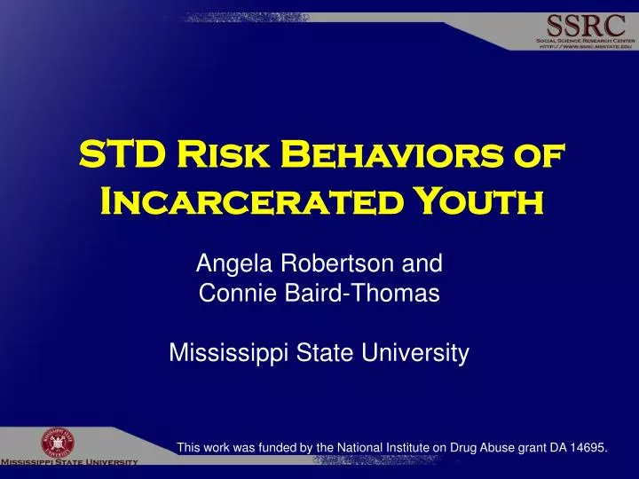 std risk behaviors of incarcerated youth