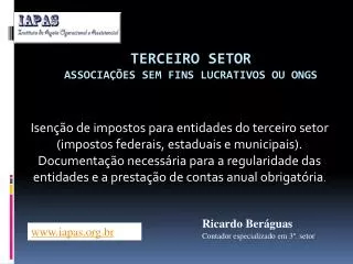 terceiro setor associa es sem fins lucrativos ou ongs