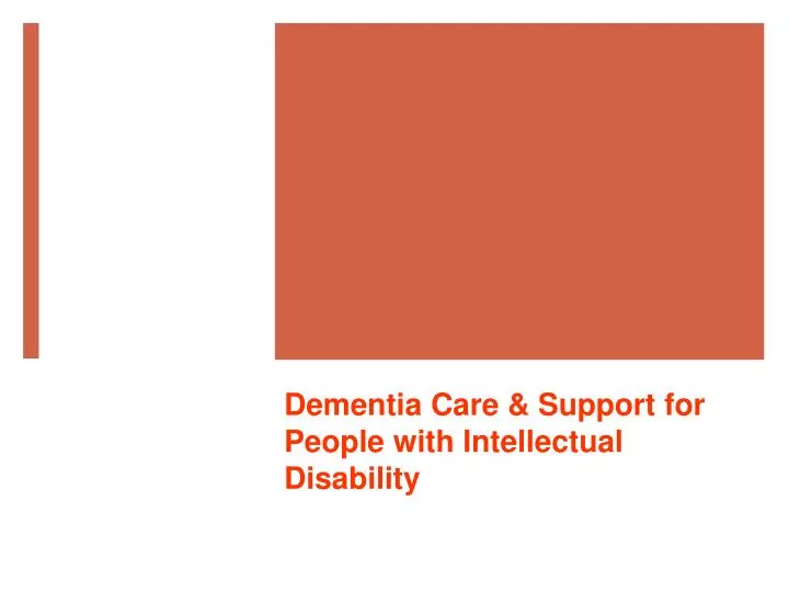dementia care support for people with intellectual disability
