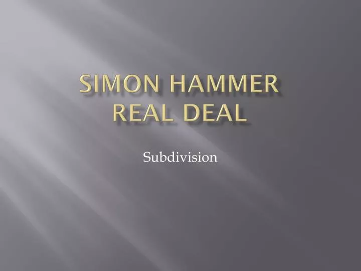 simon hammer real deal
