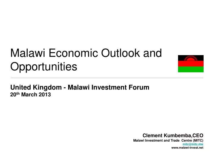 malawi economic outlook and opportunities