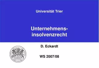 universit t trier unternehmens insolvenzrecht