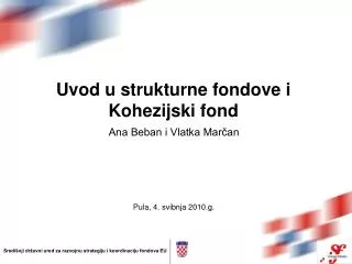 uvod u strukturne fondove i kohezijski fond
