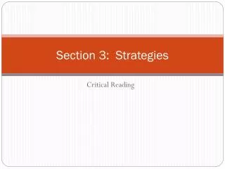 Section 3: Strategies