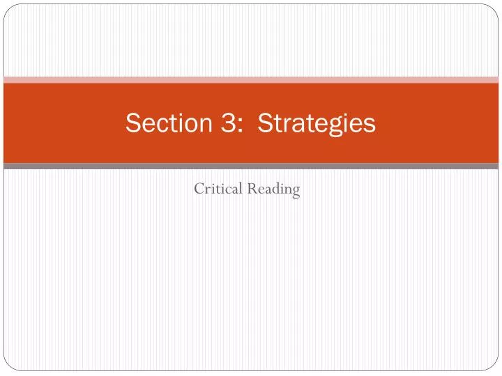 section 3 strategies