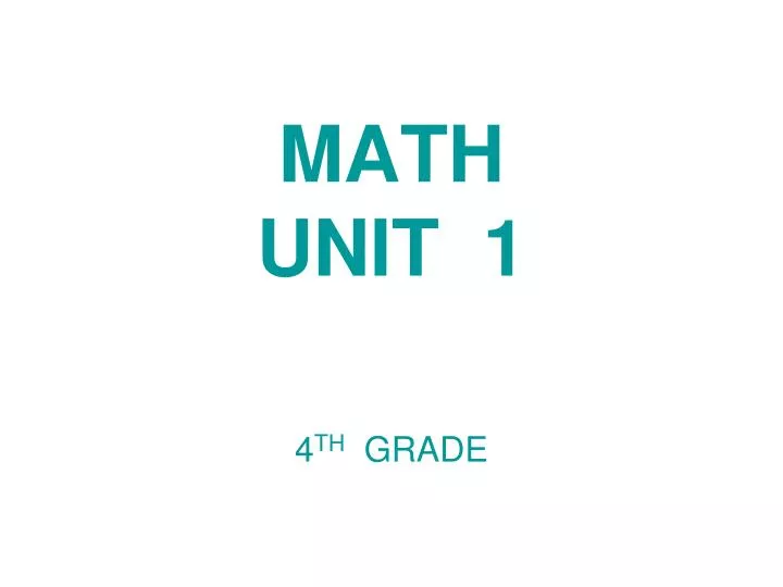 math unit 1