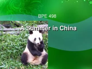 A Summer in China