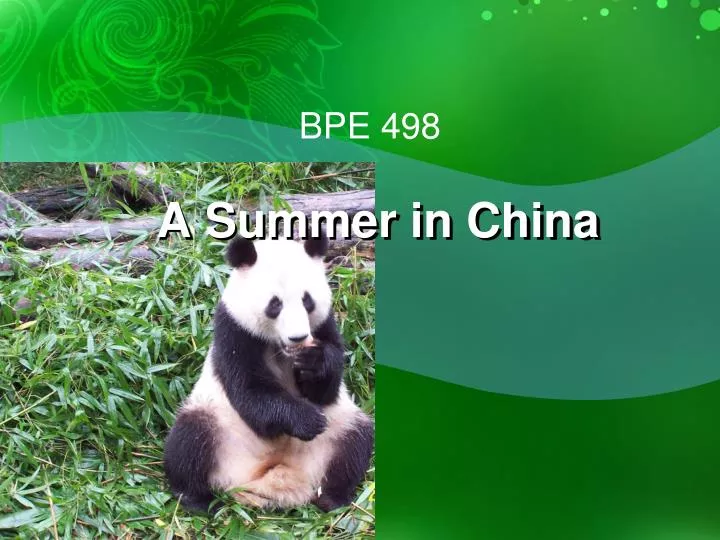 a summer in china