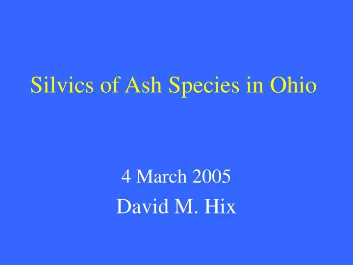 silvics of ash species in ohio