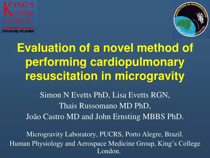 evaluation of a novel method of performing cardiopulmonary resuscitation in microgravity