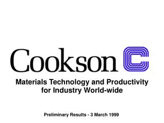 Materials Technology and Productivity for Industry World-wide
