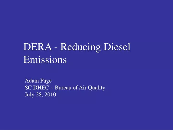 dera reducing diesel emissions
