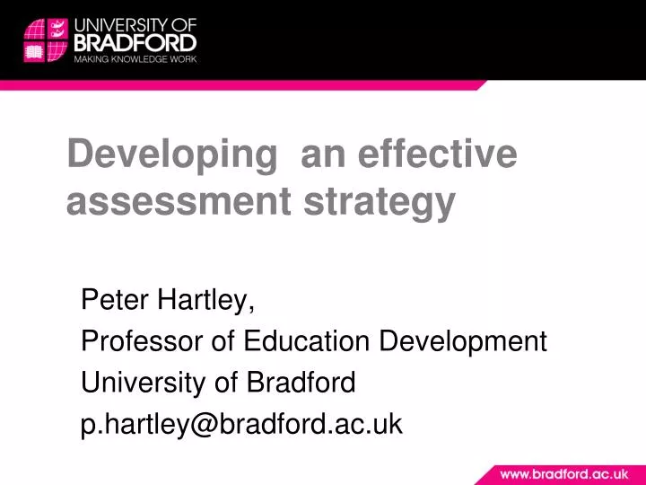 developing an effective assessment strategy