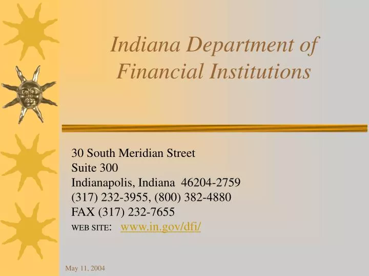 indiana department of financial institutions