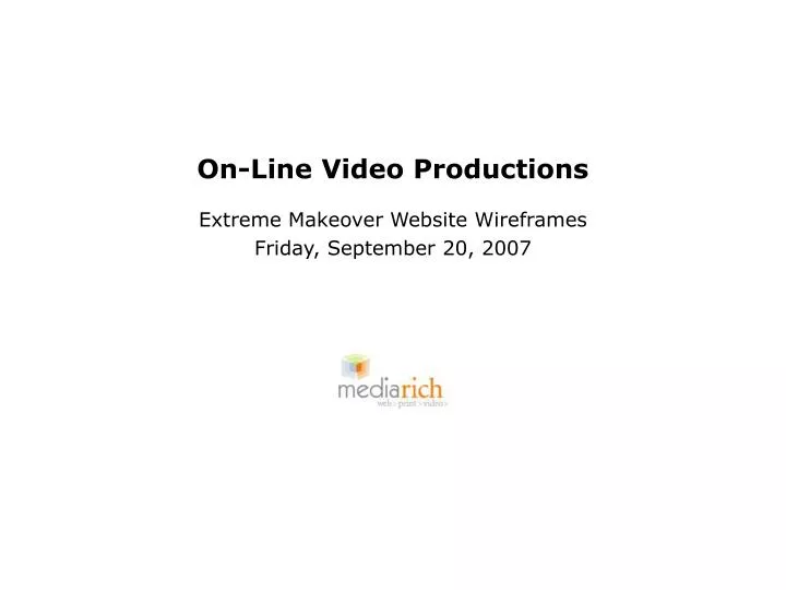 on line video productions